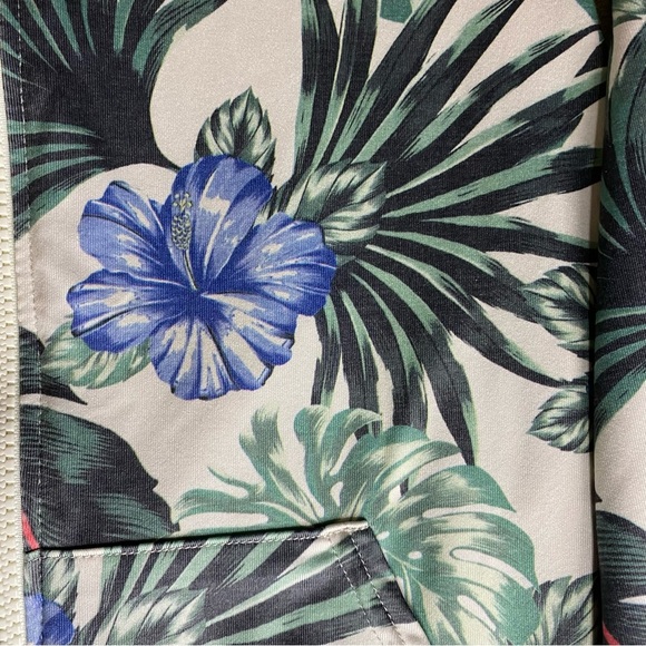 HURLEY Women's UPF 50+ Full-Zip Long-Sleeve Hoodie Floral Rashguard Sweater Sz S - Picture 5 of 7